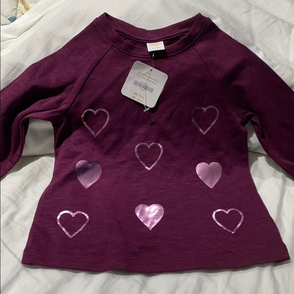 Gymboree 4t plum pink heart sweatshirt NWT